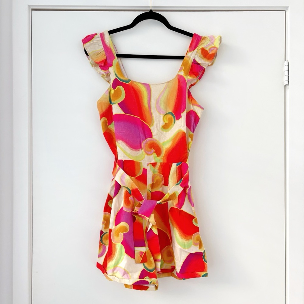 NWOT Farm Rio Cashew Juice Jumpsuit Romper S